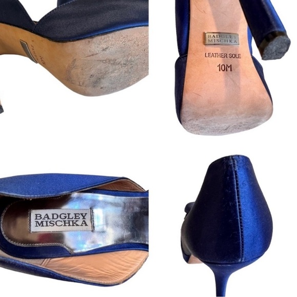 BADGLEY MISCHKA royal blue silk/satin beautiful bow Size 10. - Picture 16 of 17